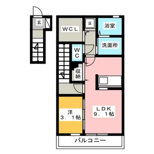 珠輝 北棟【2階】の間取り
