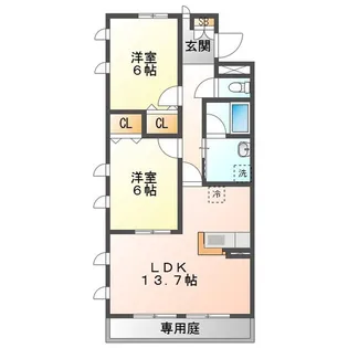 ハイツビオラ【1階】の間取り