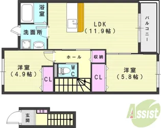 エクラメゾン【2階】の間取り