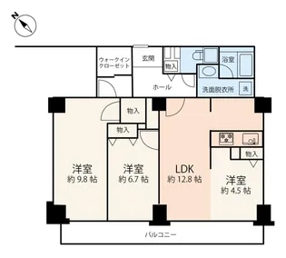 アルーサ北与野ノースピア上落合【32階】の間取り