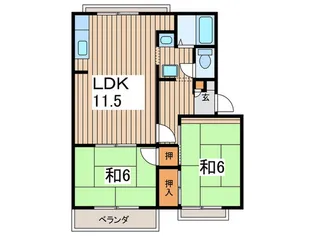 ル-セントハイツ桜ヶ丘A【2階】の間取り