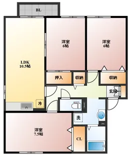 グリーンコーポ A棟【2階】の間取り