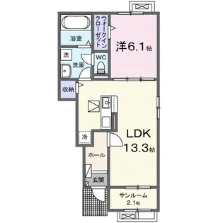 レジデンスAK長久II【1階】の間取り