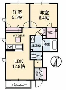 シャーメゾン右京【1階】の間取り