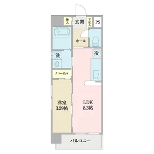 レ・リシェス仙台駅東【4階】の間取り
