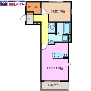 YCマンション白子【3階】の間取り
