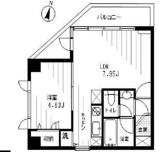 トウセン麻布十番【9階】の間取り