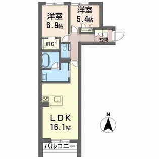 シャーメゾン妻科の杜【3階】の間取り