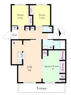プリムヴェール(白子)【1階】の間取り