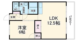 シャトー江口【1階】の間取り