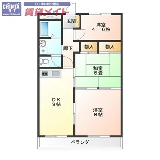 エクスクリエ桜橋【2階】の間取り