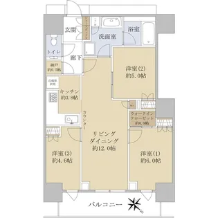 hitoto広島TheTower【4階】の間取り