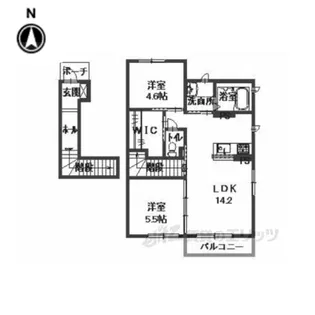 ラフィーネ三室参番館A【2階】の間取り