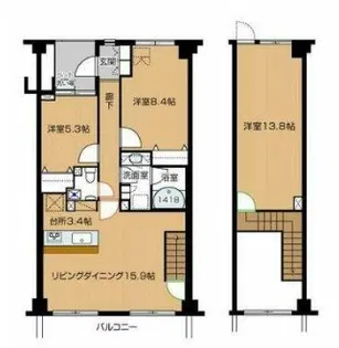 トゥトゥジャルダンはるひ野【4階】の間取り