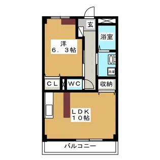 ウェルグラーベン【3階】の間取り