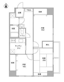 中川フラッツ【2階】の間取り