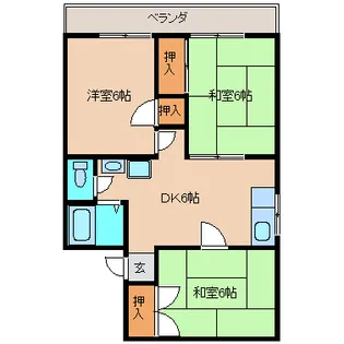 レジデンスほしな【2階】の間取り
