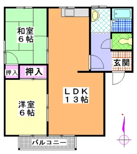 クレール神園 A【2階】の間取り