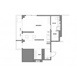 MKYビル203号室 1フロア30平米の広々としたフローリング【2階】の間取り