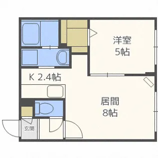 グランメール北24条【4階】の間取り