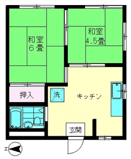 まるにコーポ【2階】の間取り