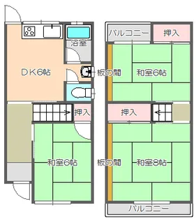 大阪府枚方市招提中町1【一戸建】の間取り