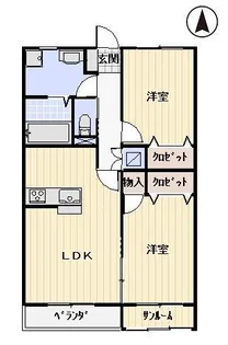 アンソレイユ野神【3階】の間取り