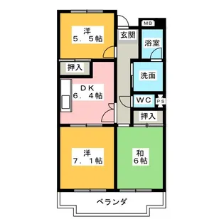 ハイネス相川【5階】の間取り