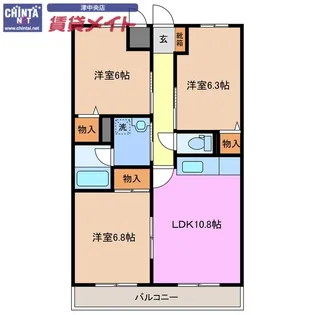 サンパレス【4階】の間取り