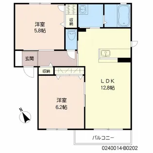 リバーサイドT B棟【2階】の間取り