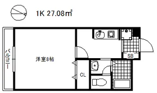 ウインディア中山手A【2階】の間取り