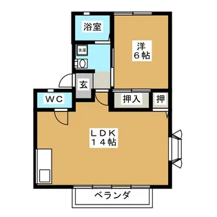 1LDKの間取り画像