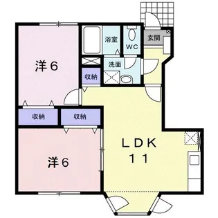 奈良県天理市二階堂上ノ庄町【アパート】の間取り