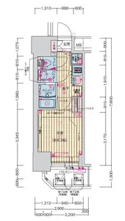 プレサンス扇町駅前【15階】の間取り