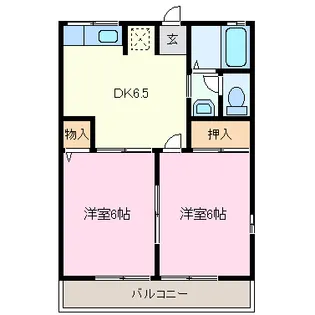 オンザ・メドウB【2階】の間取り