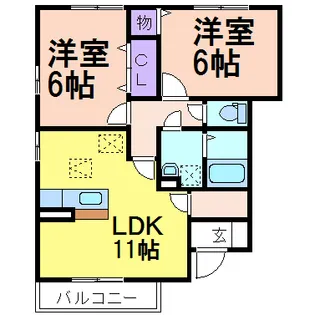 ライネスハイムA【1階】の間取り