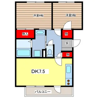 栃木県さくら市卯の里3【マンション】の間取り