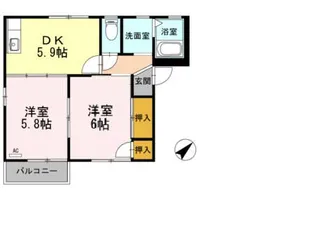 法性寺ハイツアネックス【1階】の間取り