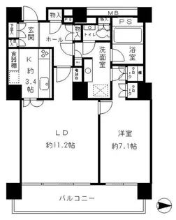 リバーポイントタワー【20階】の間取り