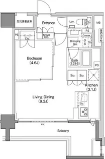 ザ・パークハビオ日本橋馬喰町【7階】の間取り