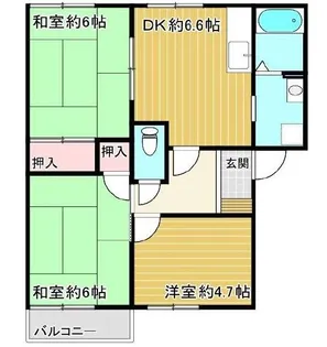 グリーンヴィレッジ南別府C【2階】の間取り