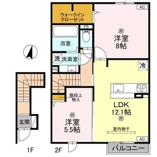 クレスト【2階】の間取り