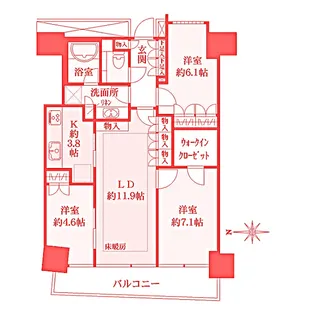 M.M.TOWERS FORESIS-L棟【13階】の間取り