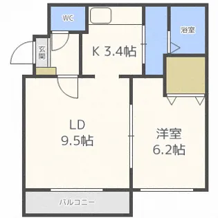クローバー西麻生【2階】の間取り