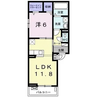 1LDKの間取り画像