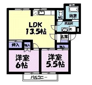 ドミ-ル・氷川【2階】の間取り
