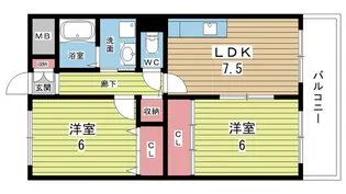 大阪府豊中市箕輪1【マンション】の間取り
