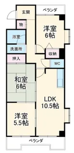 ファミール鶴里【4階】の間取り