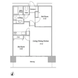 東京都中央区勝どき1【マンション】の間取り