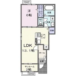 福島県本宮市本宮字鍋田【アパート】の間取り